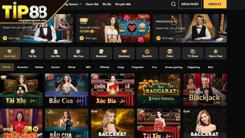 Casino quy tụ các trò chơi nổi bật được điều hành bởi dealer quyến rũ