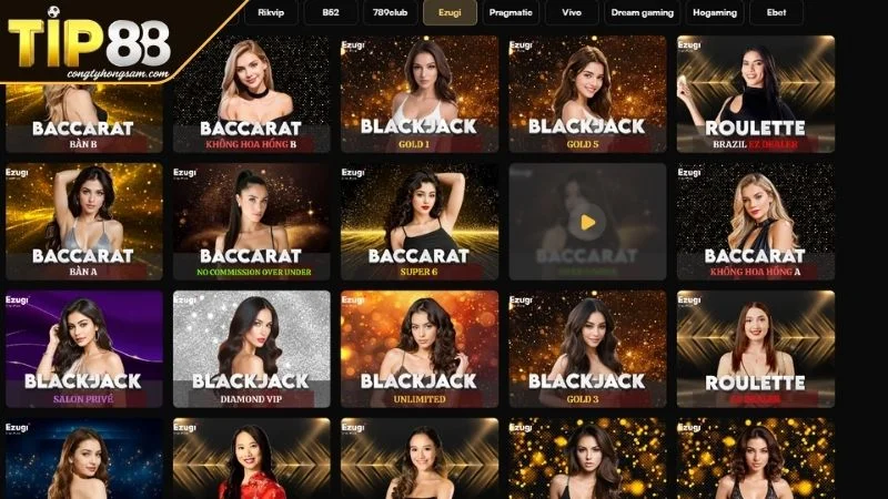 Casino TIP88 Thế Giới Cá Cược Đỉnh Cao và Cơ Hội Đổi Đời Casino TIP88 Ezugi